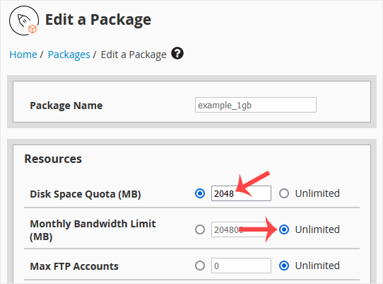 whm-reseller-modify-save-package.gif